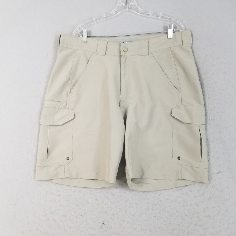 World Wide Sportsman Cargo Shorts Mens 38 Tan Fishing Performance Utility Pocket